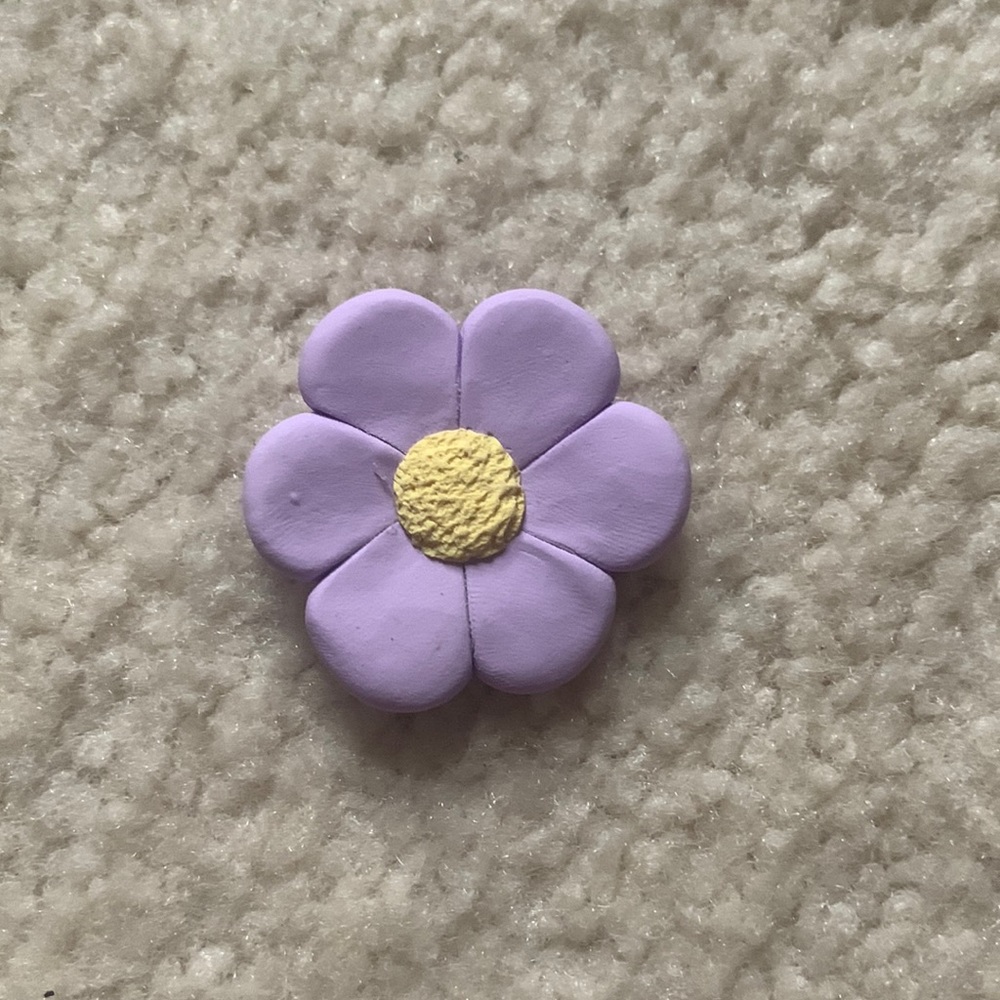Clay flower magnet